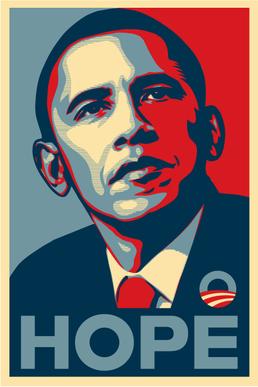 Barack Obama "Hope" poster created by Shepard Fairey.