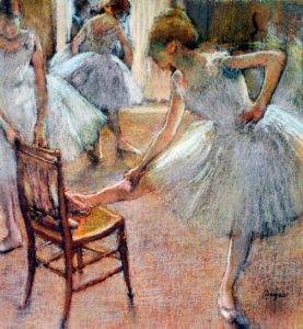 Degas, "Dancers in Blue". Public Domain